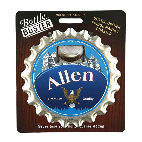 Allen Bottle Buster Bottle Opener Fridge Magnet Coaster Pre-Personalized - Picture 1 of 1